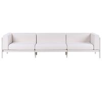 Beliani Canapé de Jardin Moderne 3 Places Structure Synthétique avec Coussins Beige Clair Ferretti