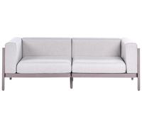 Beliani Canapé de Jardin Moderne Structure en Matière Synthétique 2 Places avec Coussins Taupe Ferretti