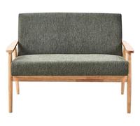 Beliani Canapé en Tissu Polyester 2 Places Rembourré Structure en Bois Vert et Marron Clair Esrum