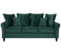 Beliani Canapé Fixe 3 Places en Velours Vert au Design Glamour Tendance