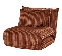 Beliani Canapé-lit 1 Place en Velours Côtelé sans Accoudoirs avec Coussin de Dossier Chambre d'enfant Salon Marron Doré Lysekil