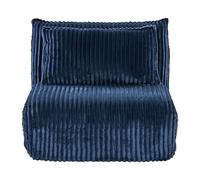 Beliani Canapé-lit 1 Place en Velours Côtelé sans Accoudoirs avec Coussin de Dossier Chambre d'enfant Salon Bleu Lysekil