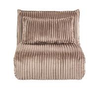 Beliani Canapé-lit 1 Place en Velours Côtelé sans Accoudoirs avec Coussin de Dossier Chambre d'enfant Salon Marron Clair Lysekil