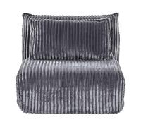 Beliani Canapé-lit 1 Place en Velours Côtelé sans Accoudoirs avec Coussin de Dossier Chambre d'enfant Salon Gris Lysekil