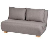 Beliani Canapé-lit 2 Places en Simili-Lin avec Pieds en Bois sans Accoudoirs Canapé Enfants Gris Foncé Abisko