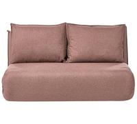 Beliani Canapé-lit 2 Places en Simili-Lin sans Accoudoirs avec Coussins Supplémentaires pour Enfants Marron Roros