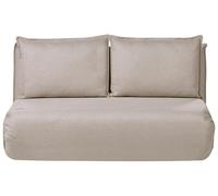 Beliani Canapé-lit 2 Places en Simili-Lin sans Accoudoirs avec Coussins Supplémentaires pour Enfants Beige Roros