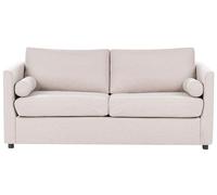 Beliani Canapé-lit 2 Places en Tissu avec Matelas Enroulable Beige Inkoo