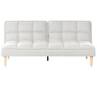 Beliani Canapé-lit 3 Places Convertible Clic-Clac Inclinable en Tissu Matelassé Blanc Cassé Siljan