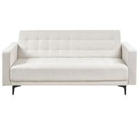 Beliani Canapé-Lit Convertible Inclinable 3 Places Capitonné en Velours Gris Clair Aberdeen