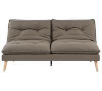 Beliani Canapé-lit en Tissu 3 Places sans Accoudoirs Fonction Couchage Clic-Clac Pieds en Bois Marron Yila