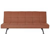 Beliani Canapé-lit Inclinable Moderne sans Accoudoirs en Tissu Polyester Marron Doré Hasle