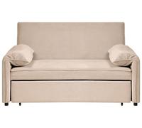 Beliani Canapé-lit Minimaliste en Tissu 2 Places Convertible Fonction Couchage Marron Clair Horma