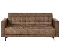 Beliani Canapé-Lit Moderne en Cuir PU Synthétique Inclinable Capitonné Marron Aberdeen