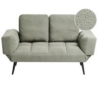 Beliani Canapé-lit Moderne Minimaliste Deux Places Accoudoirs Réglables Bouclé Vert Brekke