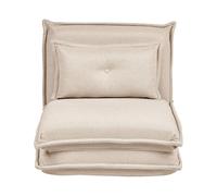 Beliani Canapé-lit Simple Minimaliste Moderne en Tissu 1 Place avec Coussin Pliant Beige Dellen