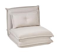 Beliani Canapé-lit Simple Minimaliste Moderne en Tissu 1 Place avec Coussin Pliant Blanc Cassé Dellen