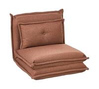 Beliani Canapé-lit Simple Minimaliste Moderne en Tissu 1 Place avec Coussin Pliant Marron Dellen