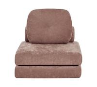 Beliani Canapé-lit Simple Moderne Minimaliste en Tissu avec Coussins Marron Olden
