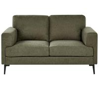 Beliani Canapé Minimaliste Moderne Milieu du Siècle 2 Places en Tissu Pieds Métalliques Accoudoirs Droits Vert Lousto