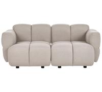 Beliani Canapé Moderne en Tissu 2 Places Modulaire Composé de 2 Éléments d'angle Beige Maksaberg