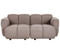 Beliani Canapé Moderne en Tissu 2 Places Modulaire Composé de 2 Éléments d'angle Taupe Maksaberg