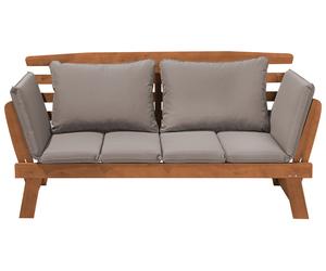 Beliani - Canapé - Portici - Avec Accoudoirs, en Bois d'Eucalyptus, Gris