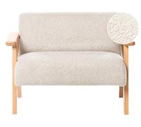 Beliani Canapé pour Enfants Moderne en Bouclé Rembourré avec Accoudoirs Beige Lalmo