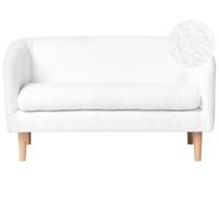 Beliani Canapé pour Enfants Moderne en Bouclé Rembourré avec Accoudoirs Blanc Dagali