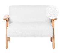 Beliani Canapé pour Enfants Moderne en Bouclé Rembourré avec Accoudoirs Blanc Lalmo
