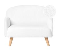 Beliani Canapé pour Enfants Moderne en Bouclé Rembourré avec Accoudoirs Blanc Ottal