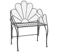 Chaisd de Jardin avec Accoudoirs Design Classique Vintage en Métal Noir Liguria