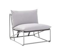 Beliani Chaise Basse en Métal Assise Large avec Coussins d'Assise et Dossier Mobilier Intérieur et Extérieur sans Accoudoirs Jardin Gris Pico