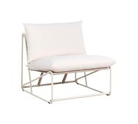 Beliani Chaise Basse en Métal Assise Large avec Coussins d'Assise et Dossier Mobilier Intérieur et Extérieur sans Accoudoirs Jardin Beige Pico