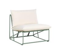 Beliani Chaise Basse en Métal Assise Large avec Coussins d'Assise et Dossier Mobilier Intérieur et Extérieur sans Accoudoirs Jardin Vert Pico
