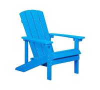 Beliani Chaise Basse Fauteuil de Jardin Effet Bois Bleu avec Accoudoirs et Dossier Confortable Matières Résitantes pour Terrasse Rustique et Campagne