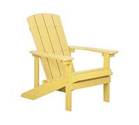 Beliani Chaise Basse Fauteuil de Jardin Effet Bois Jaune avec Accoudoirs et Dossier Confortable Matières Résitantes pour Terrasse Rustique et Campagne