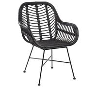 Beliani - Chaise - Canora - en Rotin Artificiel, Noir