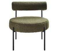 Beliani Chaise d'Appoint en Bouclé sans Accoudoirs Dossier Roulant Vert Alpha