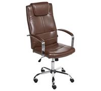 Beliani Chaise de Bureau Classique en Cuir PU Dossier Haut Pivotant et Réglable Marron Winner
