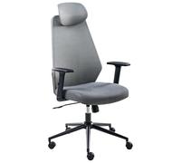 Beliani Chaise de Bureau en Maille Accoudoirs Appui-Têtes Hauteur Réglable Base Pivotante Dossier Inclinable Gris Foncé Oryn