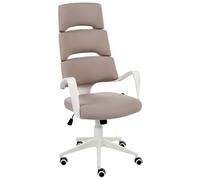 Beliani Chaise de Bureau en Polyester Pivotante à Hauteur Réglable Dossier Inclinable Taupe Grandiose