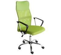 Beliani Chaise de Bureau en Textile Ajouré et Cuir PU Vert Pivotante et Inclinable Design