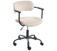 Beliani Chaise de Bureau en Tissu Pivotante à Hauteur Réglable Beige Vyra