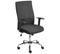 Beliani Chaise de Bureau en Tissu Pivotante à Hauteur Réglable Inclinable Noire Zuno