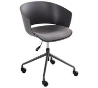 Beliani Chaise de Bureau en Tissu Pivotante Hauteur Réglable Graphite Gleeful