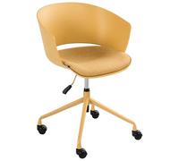 Beliani Chaise de Bureau en Tissu Pivotante Hauteur Réglable Jaune Gleeful