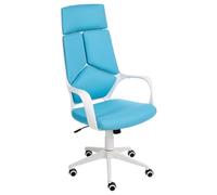 Beliani Chaise de Bureau en Tissu Polyester Hauteur Réglable Pivotante Bleue Delight