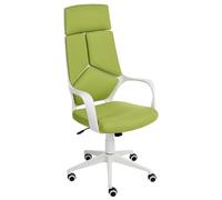 Beliani Chaise de Bureau en Tissu Polyester Hauteur Réglable Pivotante Vert Citron Delight II