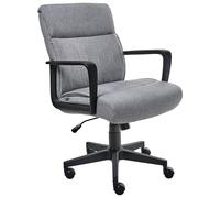 Beliani Chaise de Bureau en Tissu Rembourré Pivotante et Hauteur Réglable Gris Byron